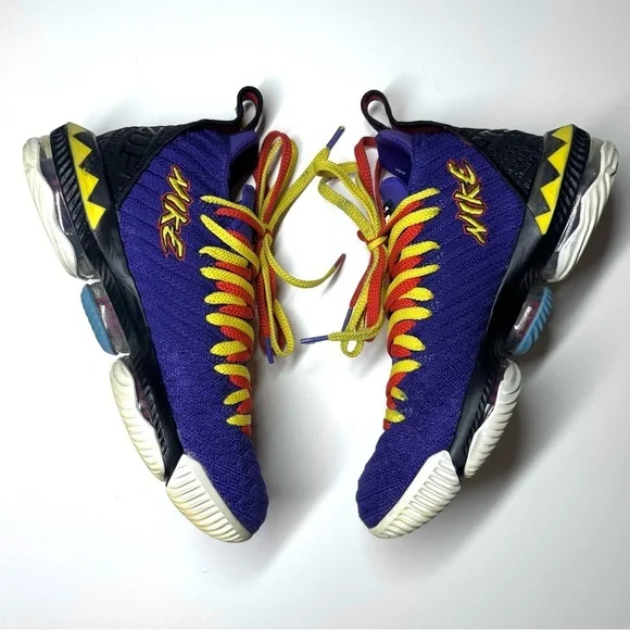 Nike Men’s Lebron XVI 16 MARTIN Court Purple Yellow CI1520-500 Size- 9